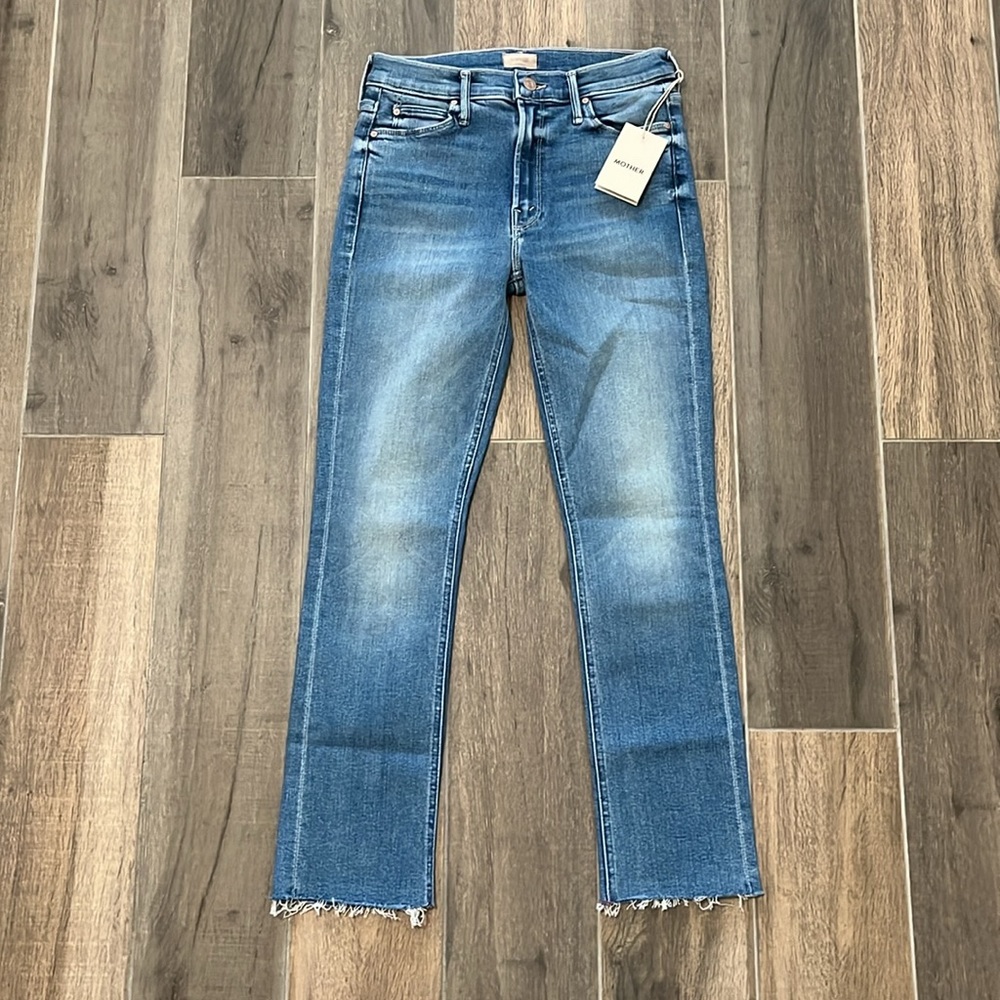 NWT MOTHER The Mid Rise Dazzler Ankle Fray Jeans Size 26 - Picture 7 of 12
